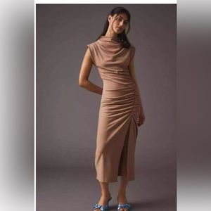 Anthropologie The Maya Ruched Cowl-Neck Dress - New Small